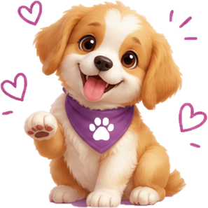 Cachorrinho feliz dando boas-vindas